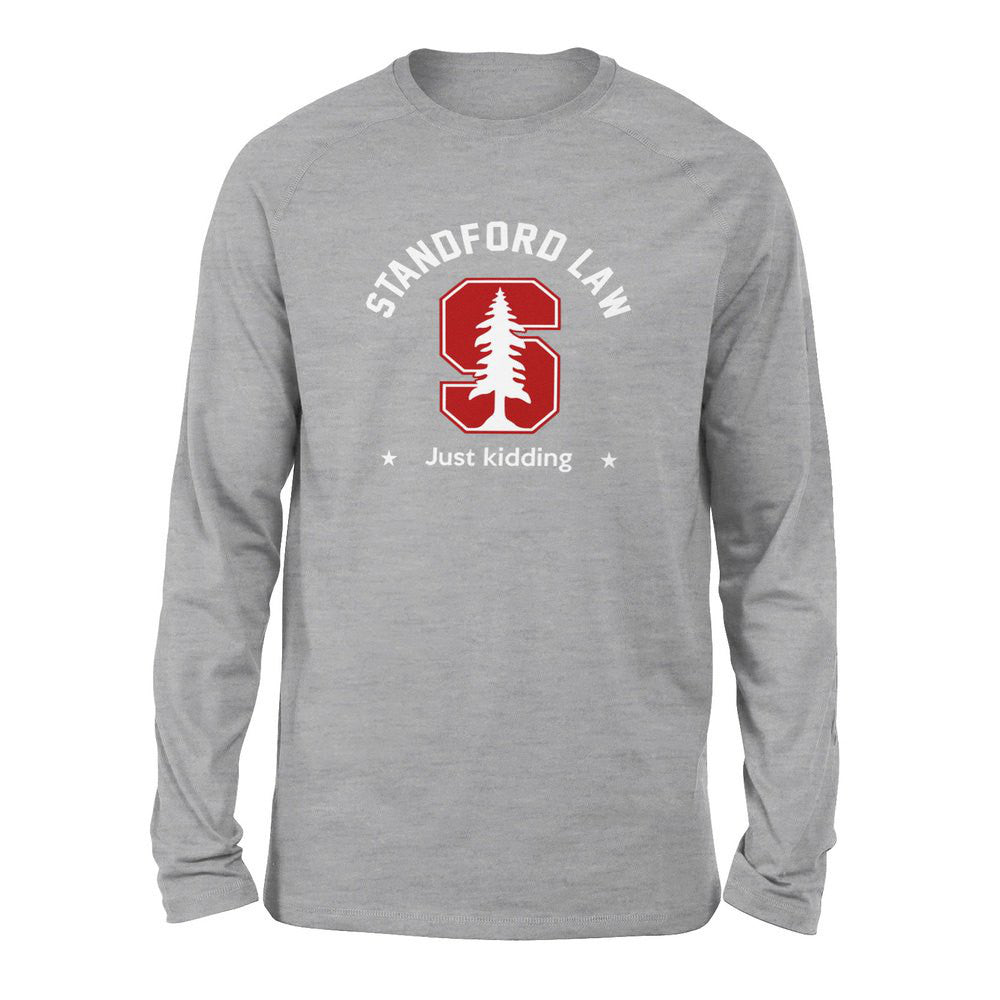 Stanford Law, Just Kidding Men/Unisex Drop Shoulder Sweatshirt in Athletic Heather color