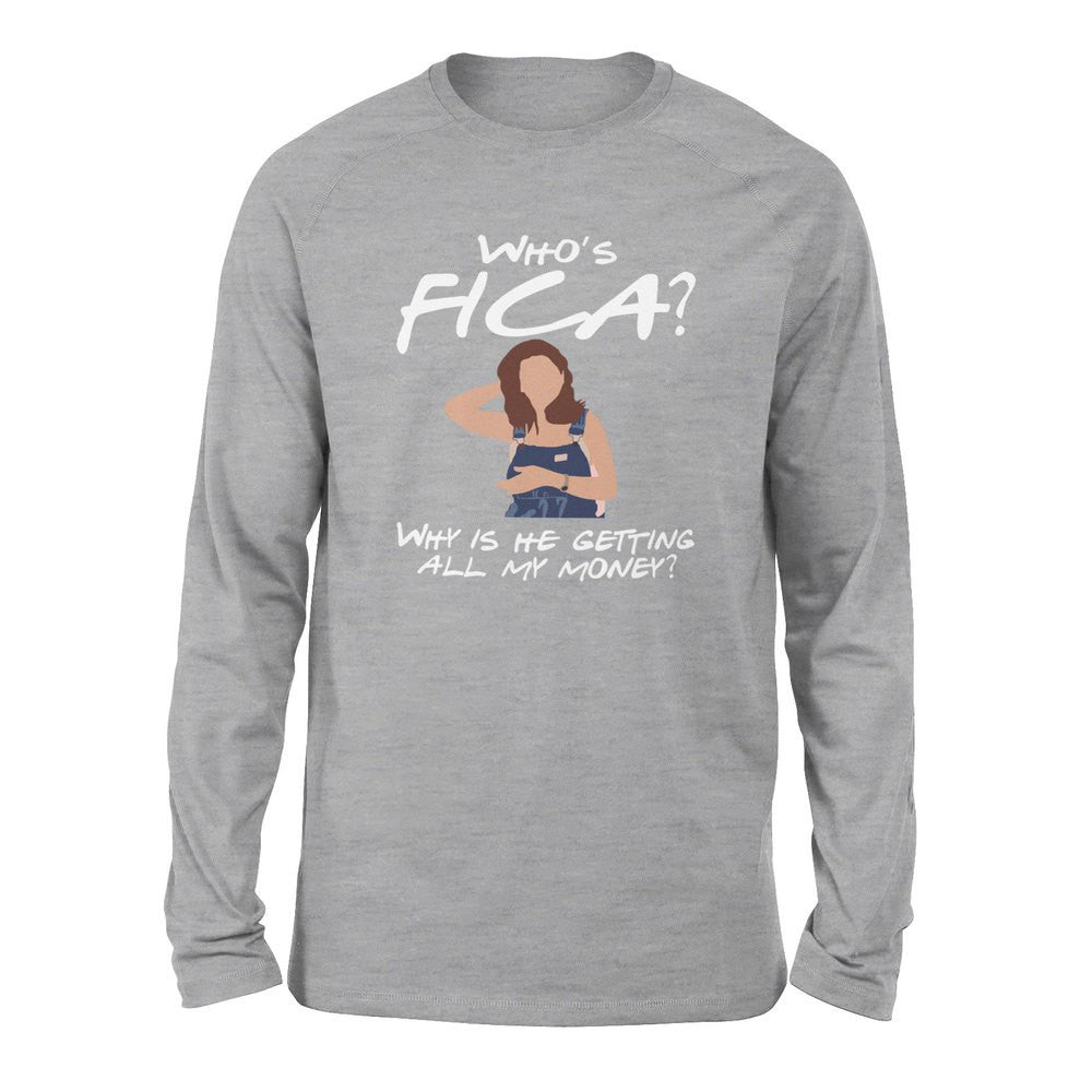 Who's Fica, Why Is He Getting All My Money Men/Unisex Drop Shoulder Sweatshirt in Athletic Heather color