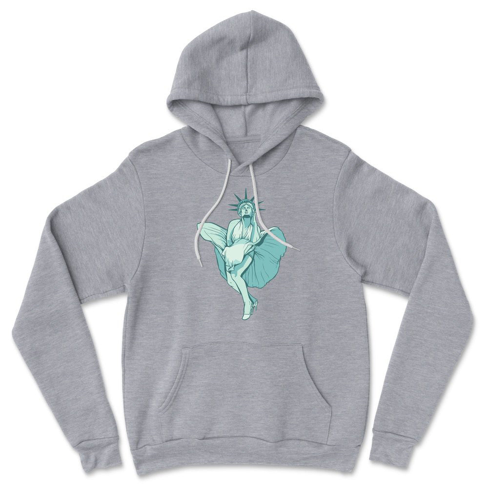 Statue Of Liberty Marilyn Monroe Hoodie in Athletic Heather color