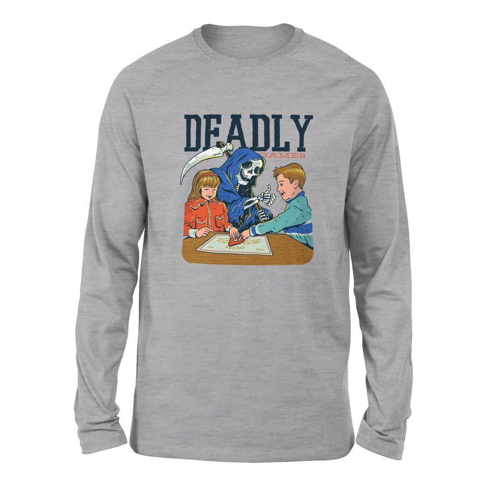 Deadly Games Men/Unisex Drop Shoulder Sweatshirt in Athletic Heather color