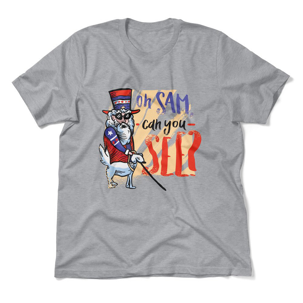 Oh Sam Can You See Men/Unisex T-Shirt in Athletic Heather color