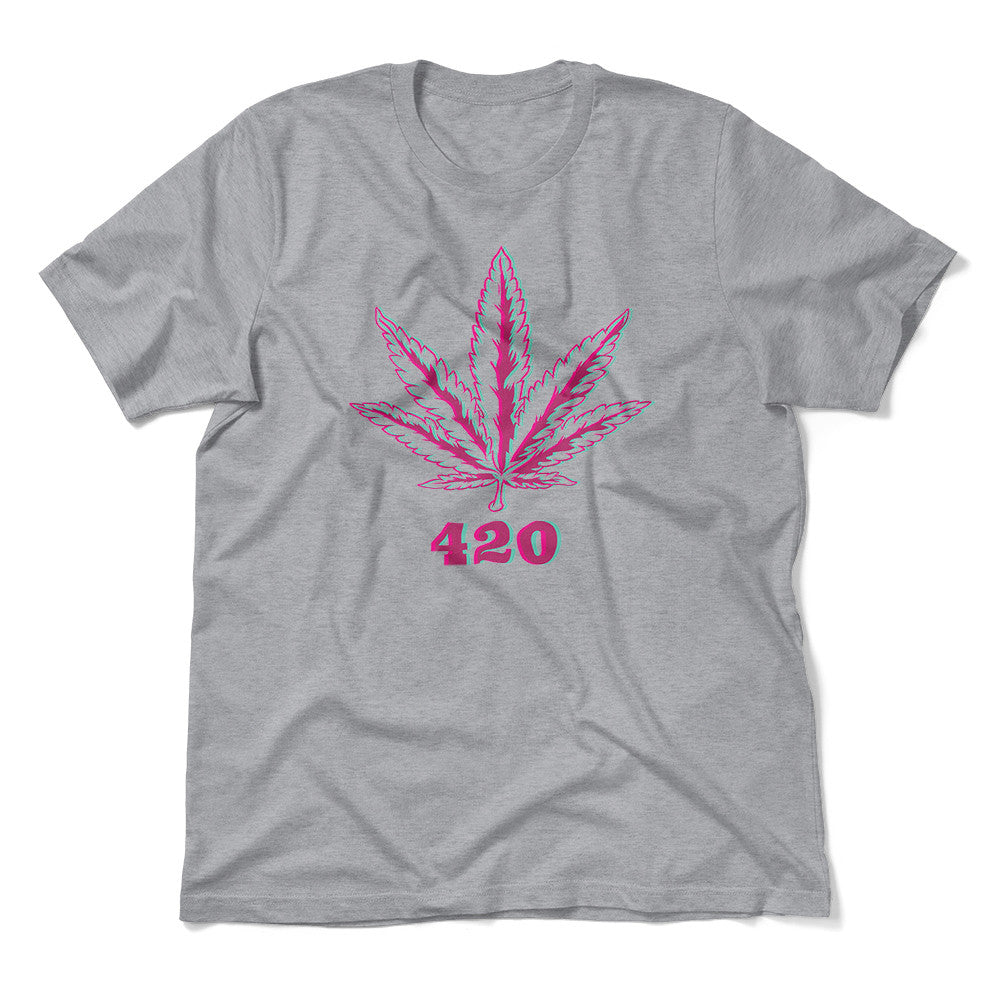420 Hemp Leaf Men/Unisex T-Shirt in Athletic Heather color