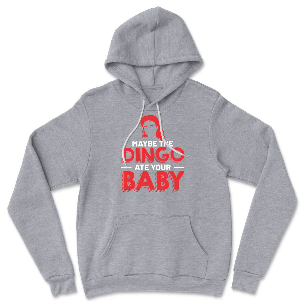 Maybe The Dingo Ate Your Baby Hoodie in Athletic Heather color