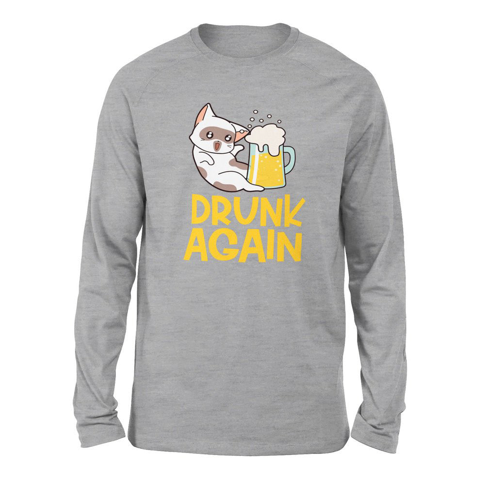 Drunk Again Men/Unisex Drop Shoulder Sweatshirt in Athletic Heather color