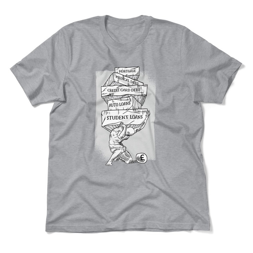 Debt Atlas Men/Unisex T-Shirt in Athletic Heather color
