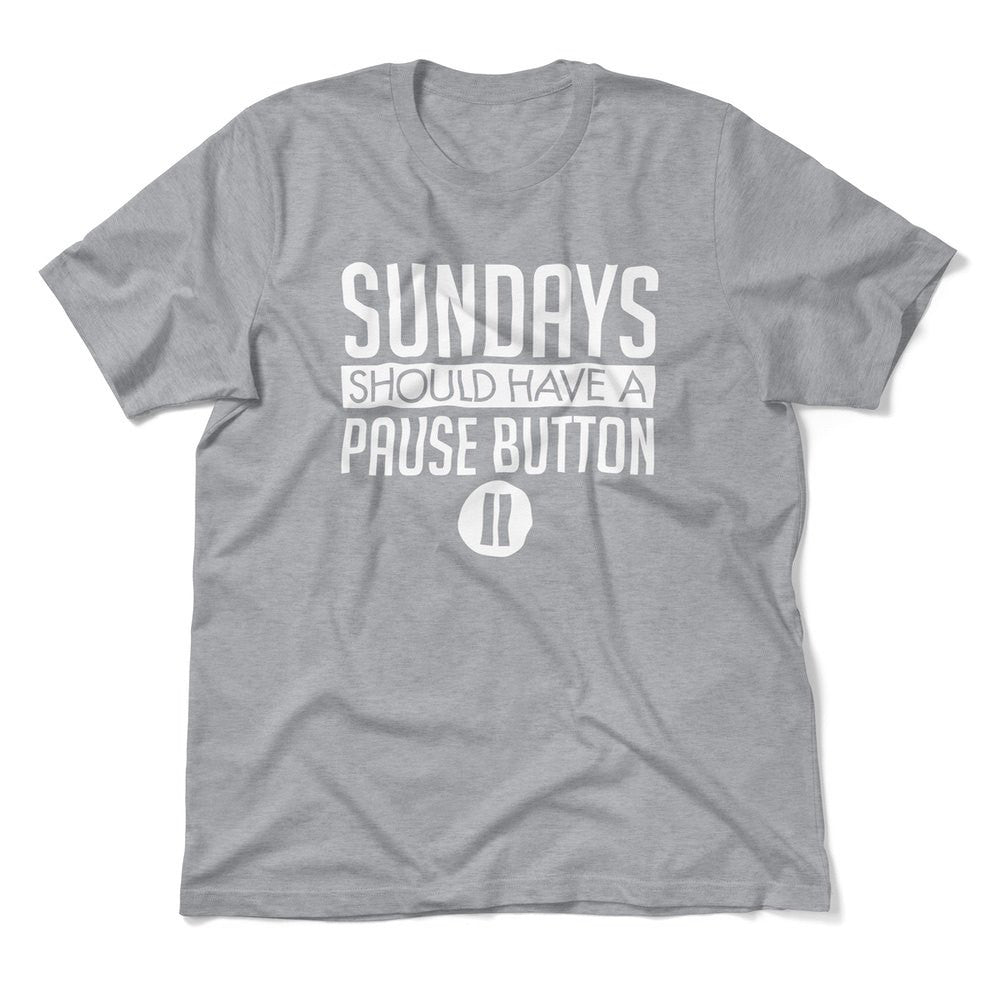 Sundays Should Have A Pause Button Men/Unisex T-Shirt in Athletic Heather color
