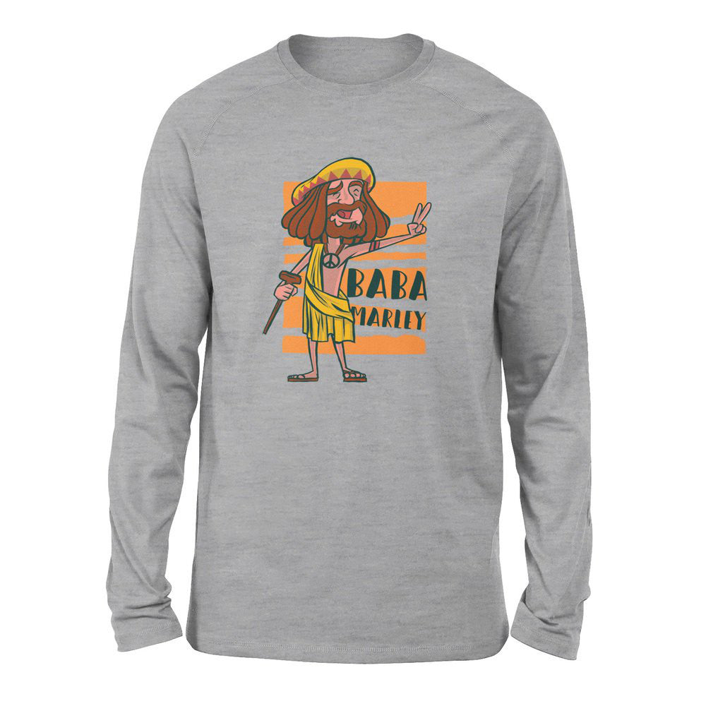 Indian Guru - Baba Marley Men/Unisex Drop Shoulder Sweatshirt in Athletic Heather color