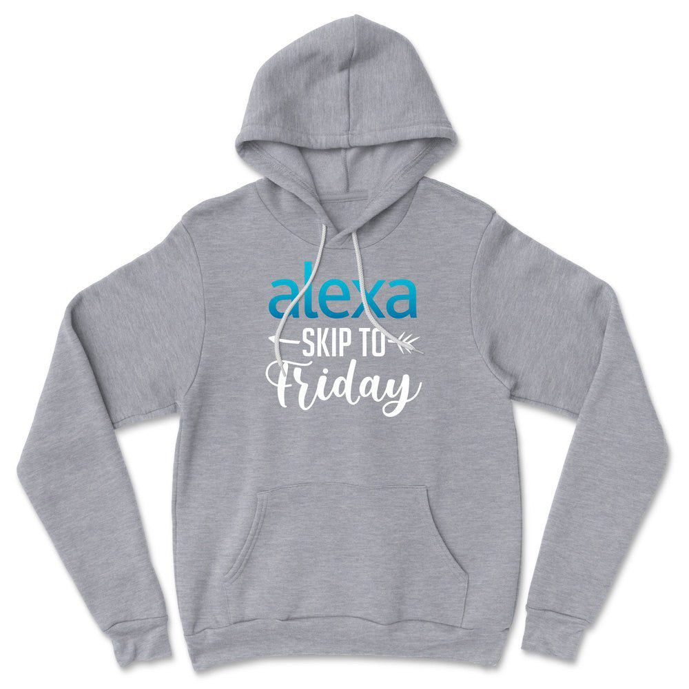 Alexa, Skip To Friday Hoodie in Athletic Heather color
