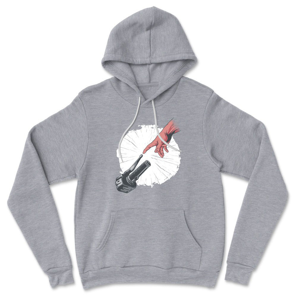 Creation Of Adam - Motorcycle Hoodie in Athletic Heather color
