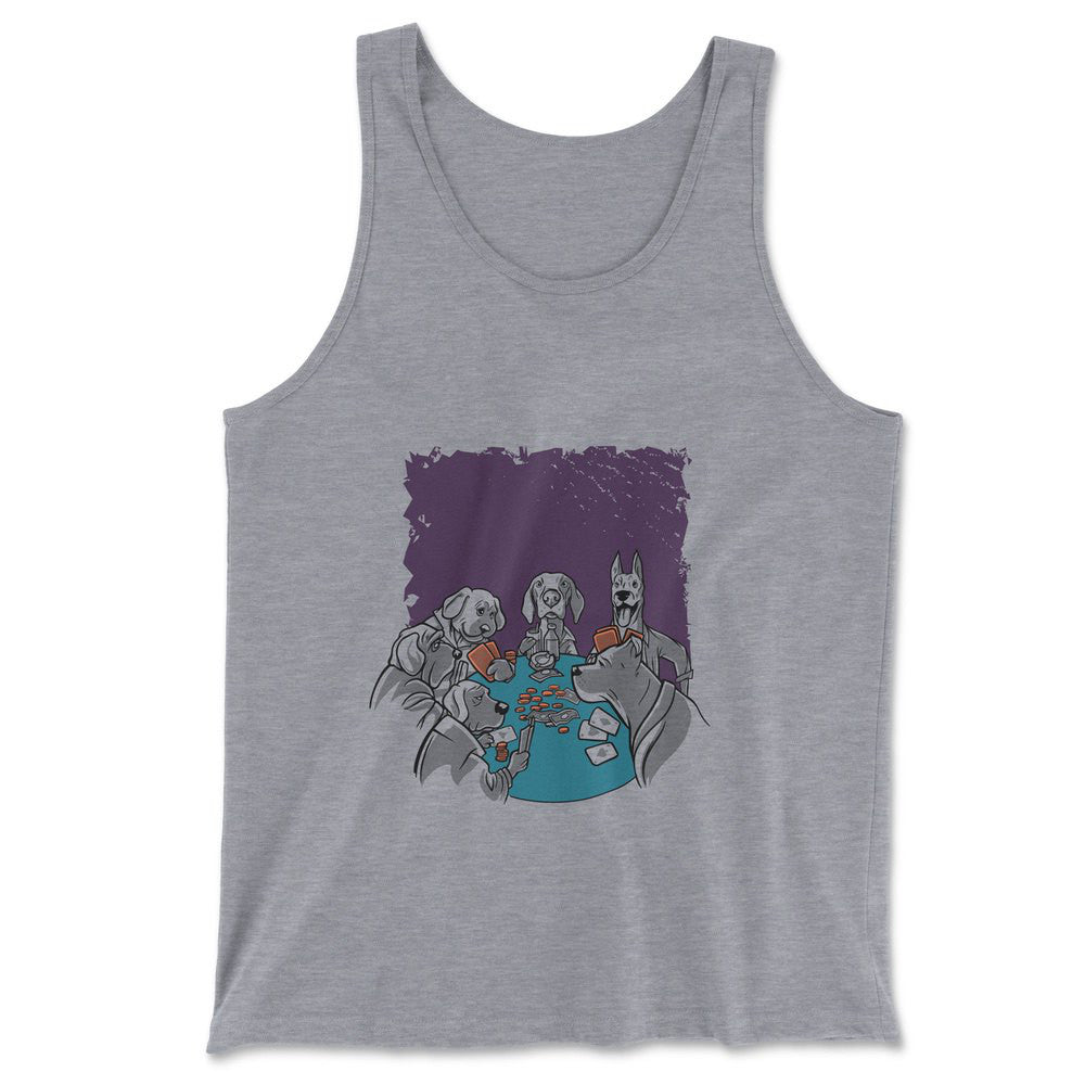 Poker Dogs Men/Unisex Tank in Athletic Heather color