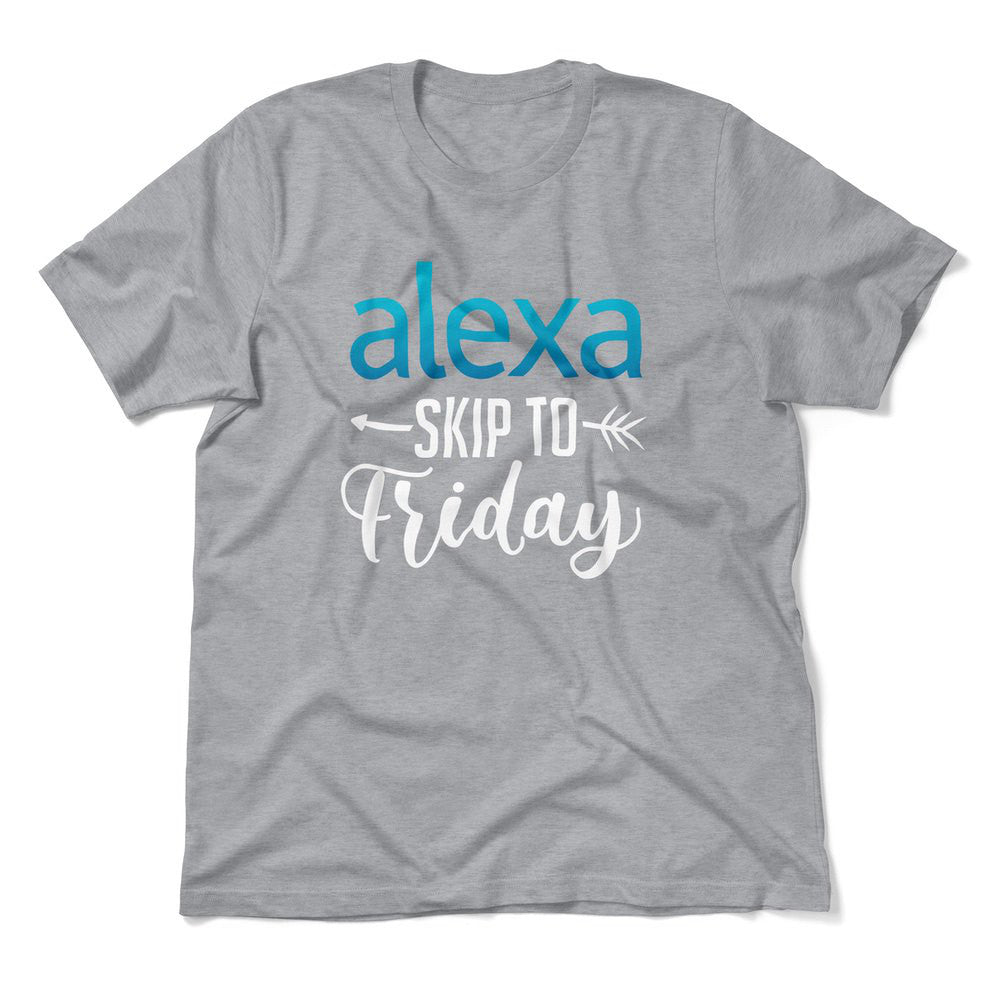 Alexa, Skip To Friday Men/Unisex T-Shirt in Athletic Heather color