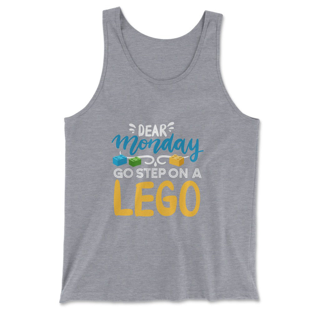 Dear Monday, Go Step On A Lego Men/Unisex Tank in Athletic Heather color