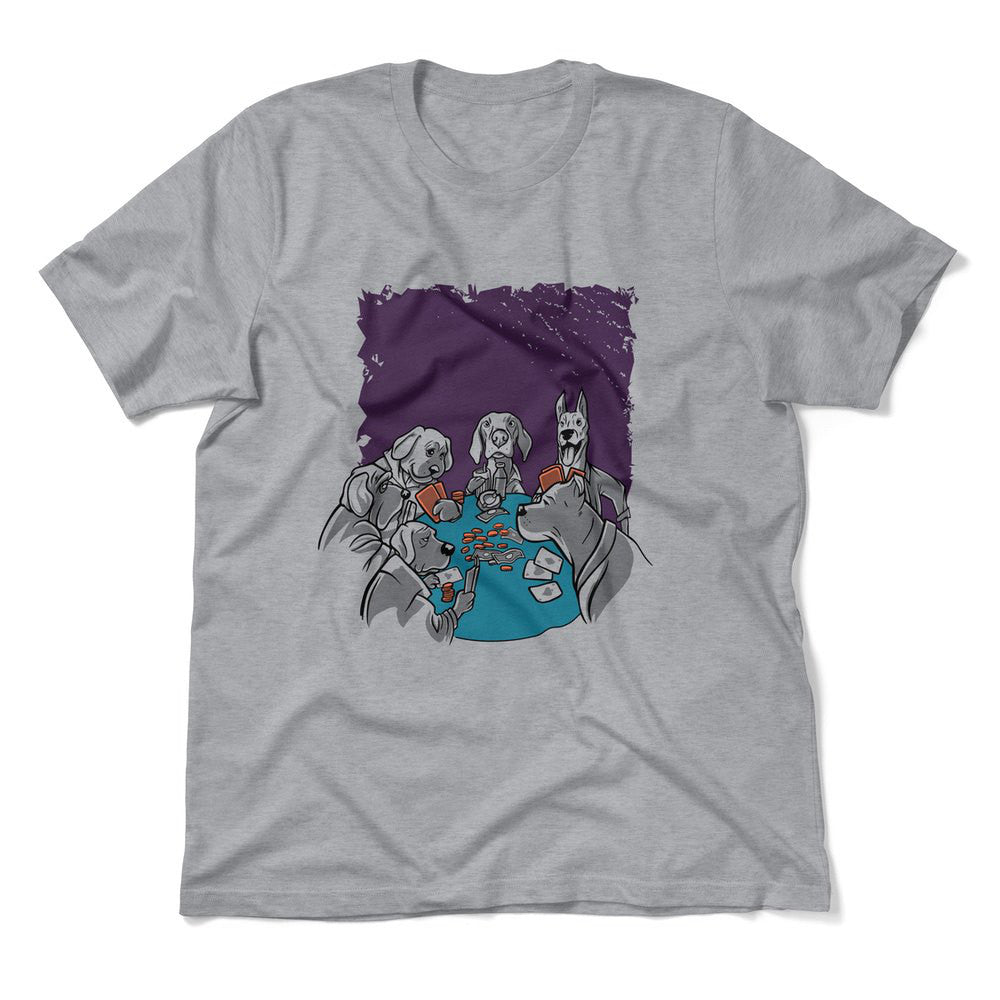 Poker Dogs Men/Unisex T-Shirt in Athletic Heather color