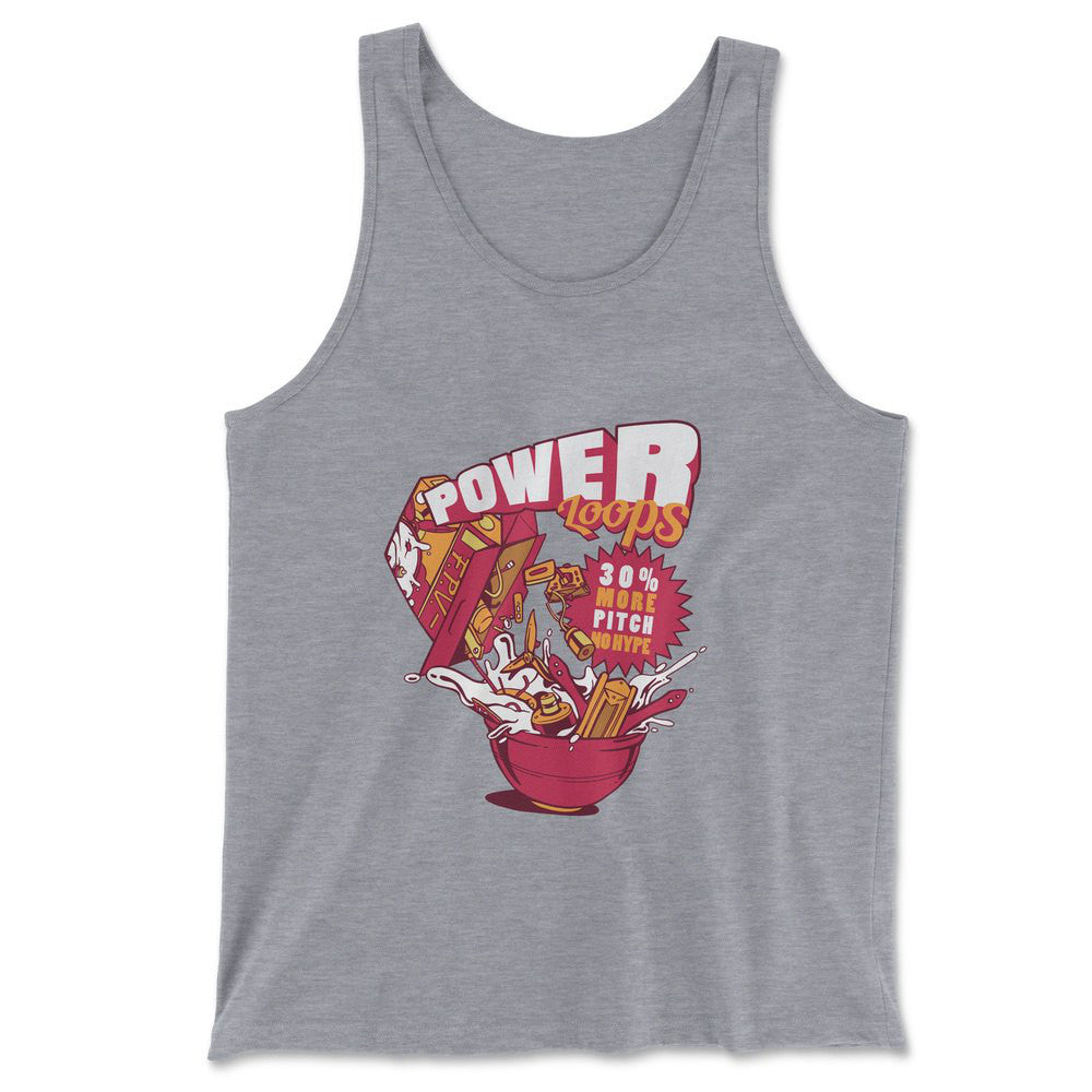 Power Loops Men/Unisex Tank in Athletic Heather color
