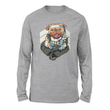 Lifeline Pug Apex Gamer Men/Unisex Drop Shoulder Sweatshirt in Athletic Heather color