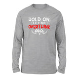 Hold On, Let Me Overthink This Men/Unisex Drop Shoulder Sweatshirt in Athletic Heather color