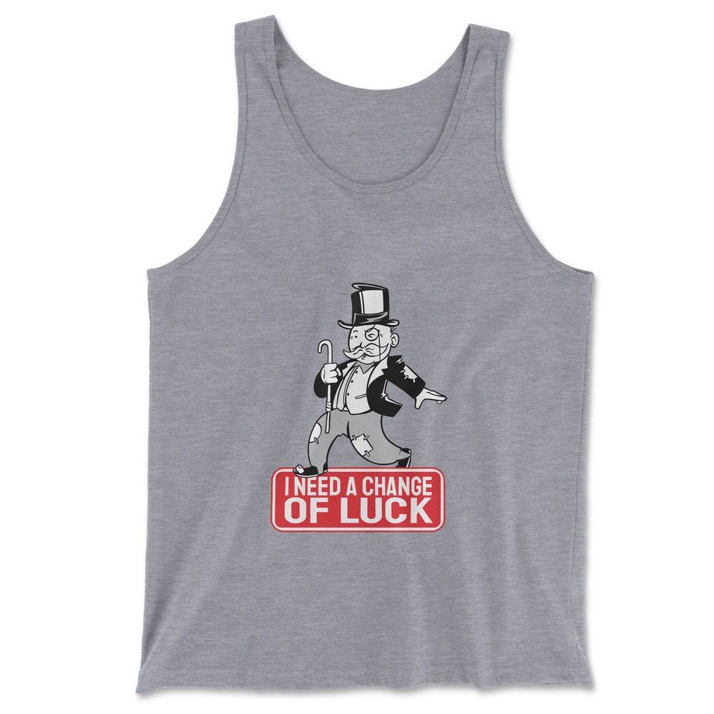 Change Luck Monopoly Parody Men/Unisex Tank in Athletic Heather color