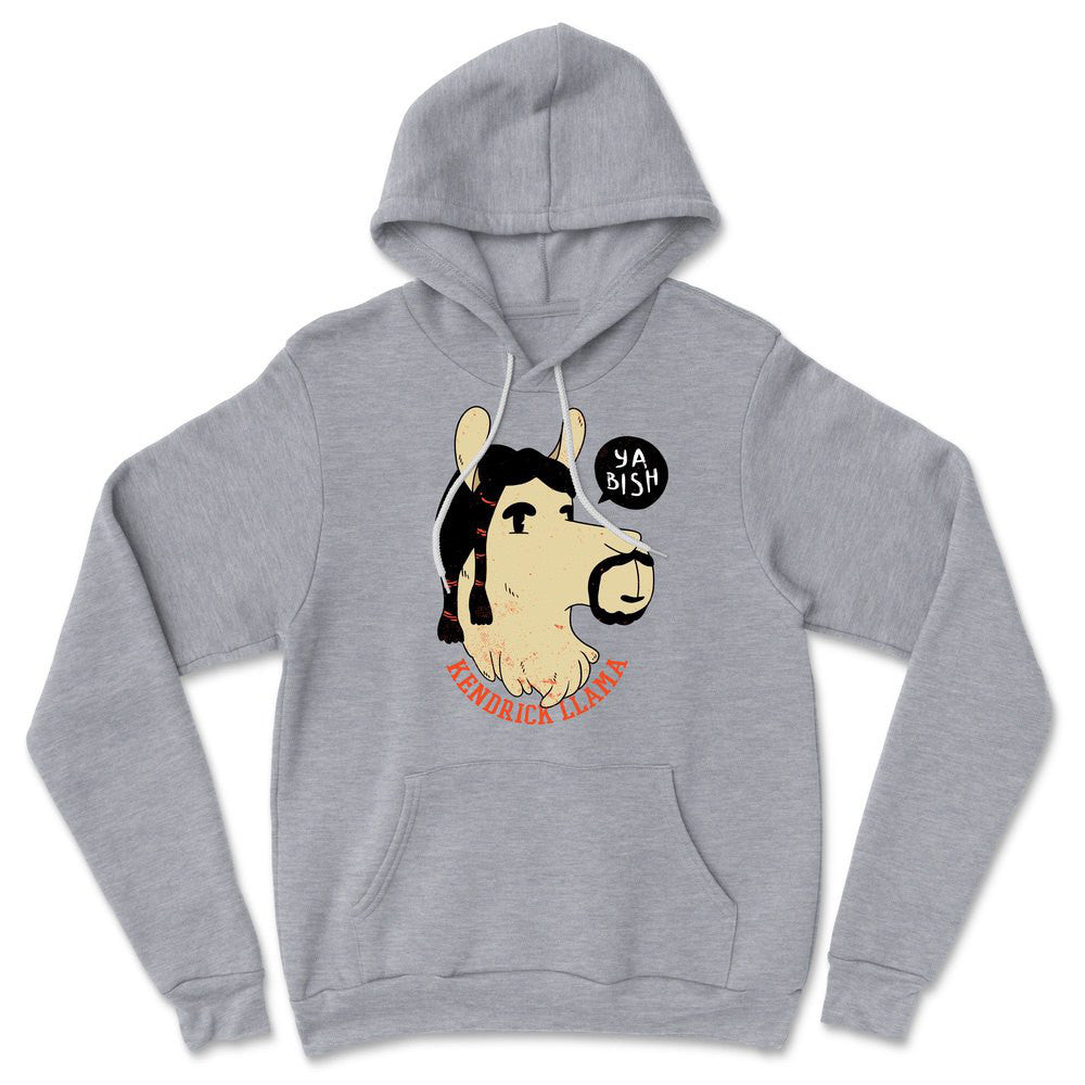 Kendrick Llama Hoodie in Athletic Heather color