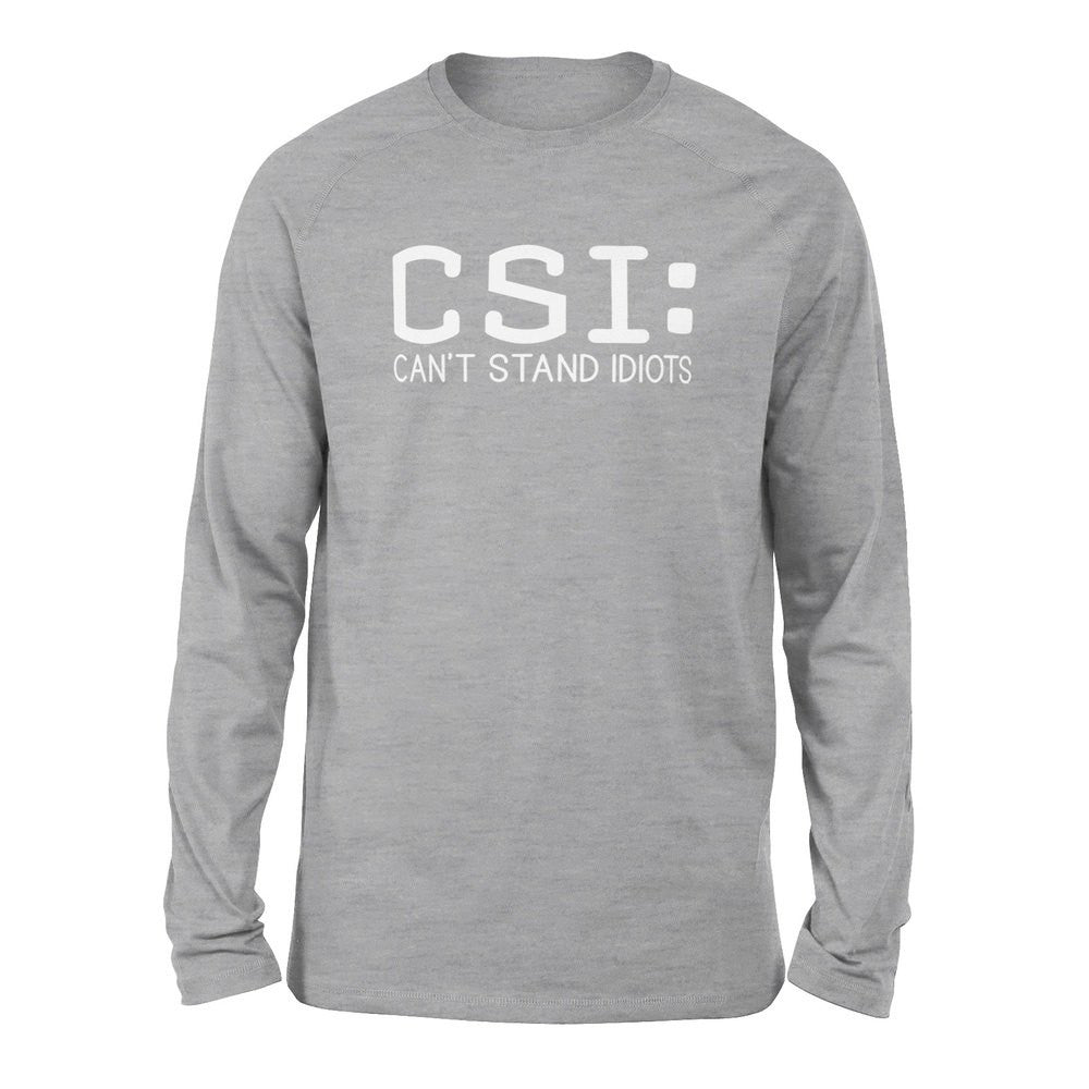 CSI - Can't Stand Idiots Men/Unisex Drop Shoulder Sweatshirt in Athletic Heather color
