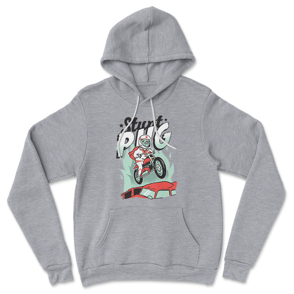 Stunt Pug Hoodie in Athletic Heather color