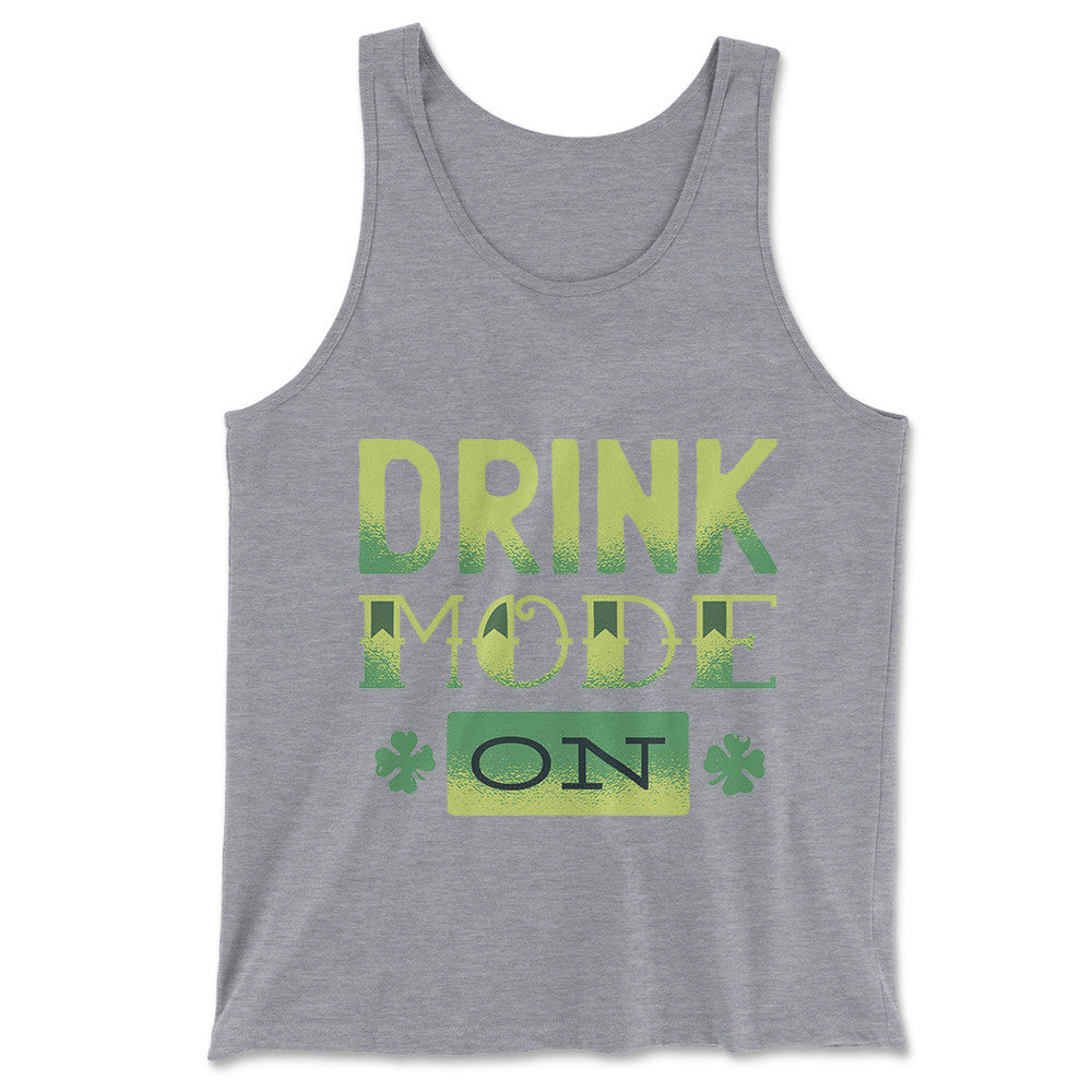 Drink Mode On Men/Unisex Tank in Athletic Heather color