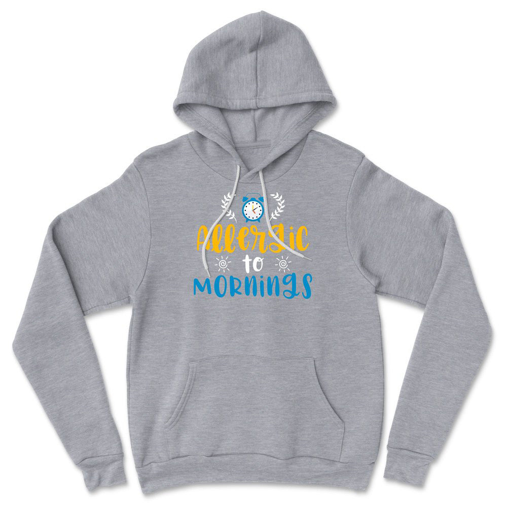 Allergic To Mornings Hoodie in Athletic Heather color