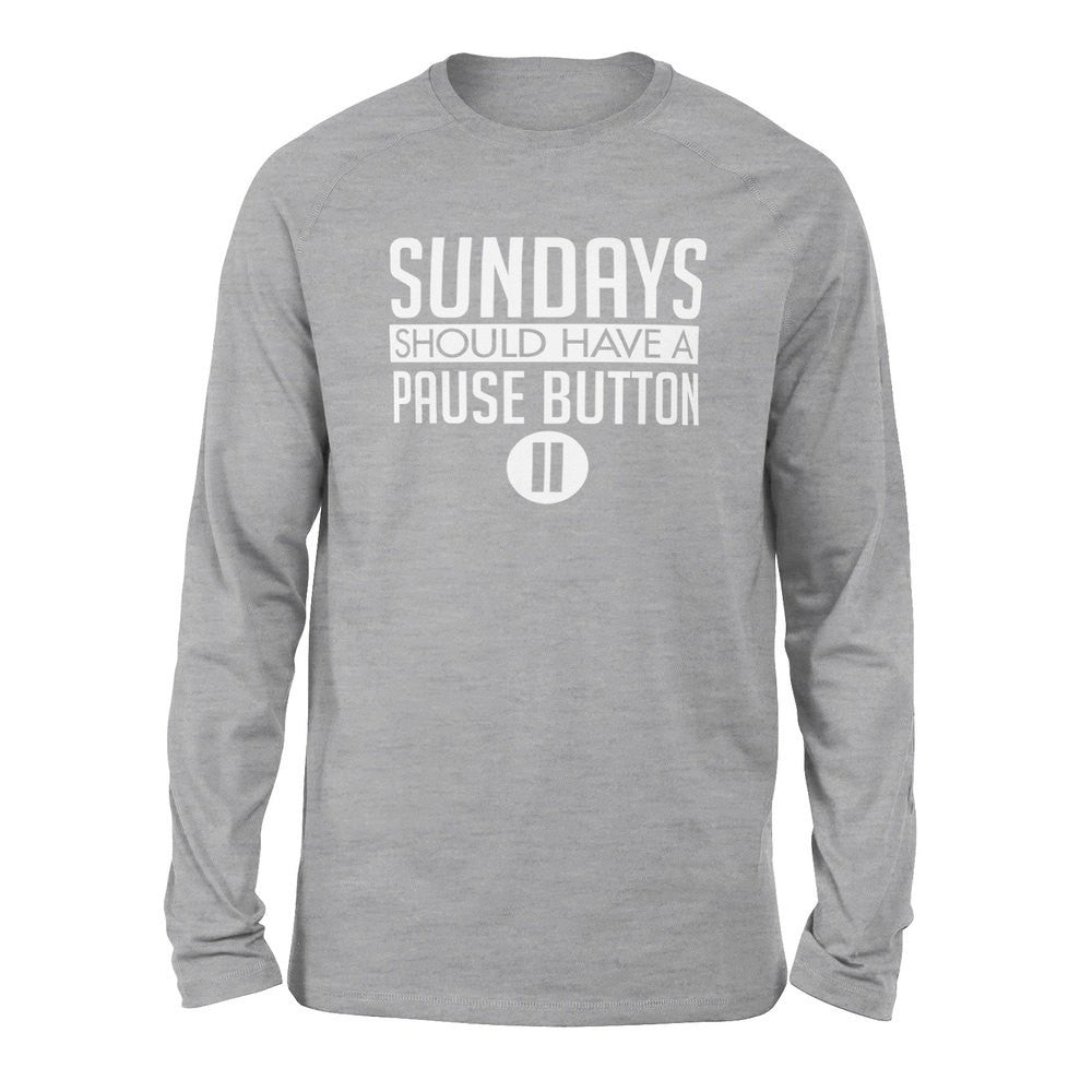 Sundays Should Have A Pause Button Men/Unisex Drop Shoulder Sweatshirt in Athletic Heather color