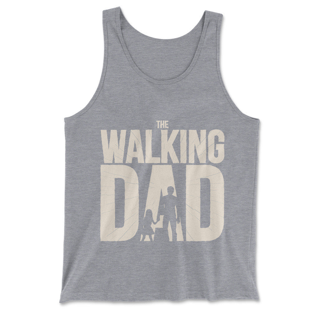 The Walking Dad Men/Unisex Tank in Athletic Heather color