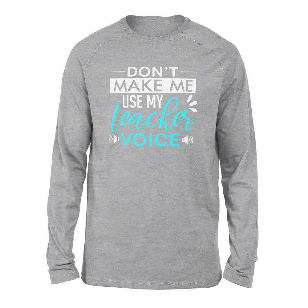 Don't Make Me Use My Teacher Voice Men/Unisex Drop Shoulder Sweatshirt in Athletic Heather color