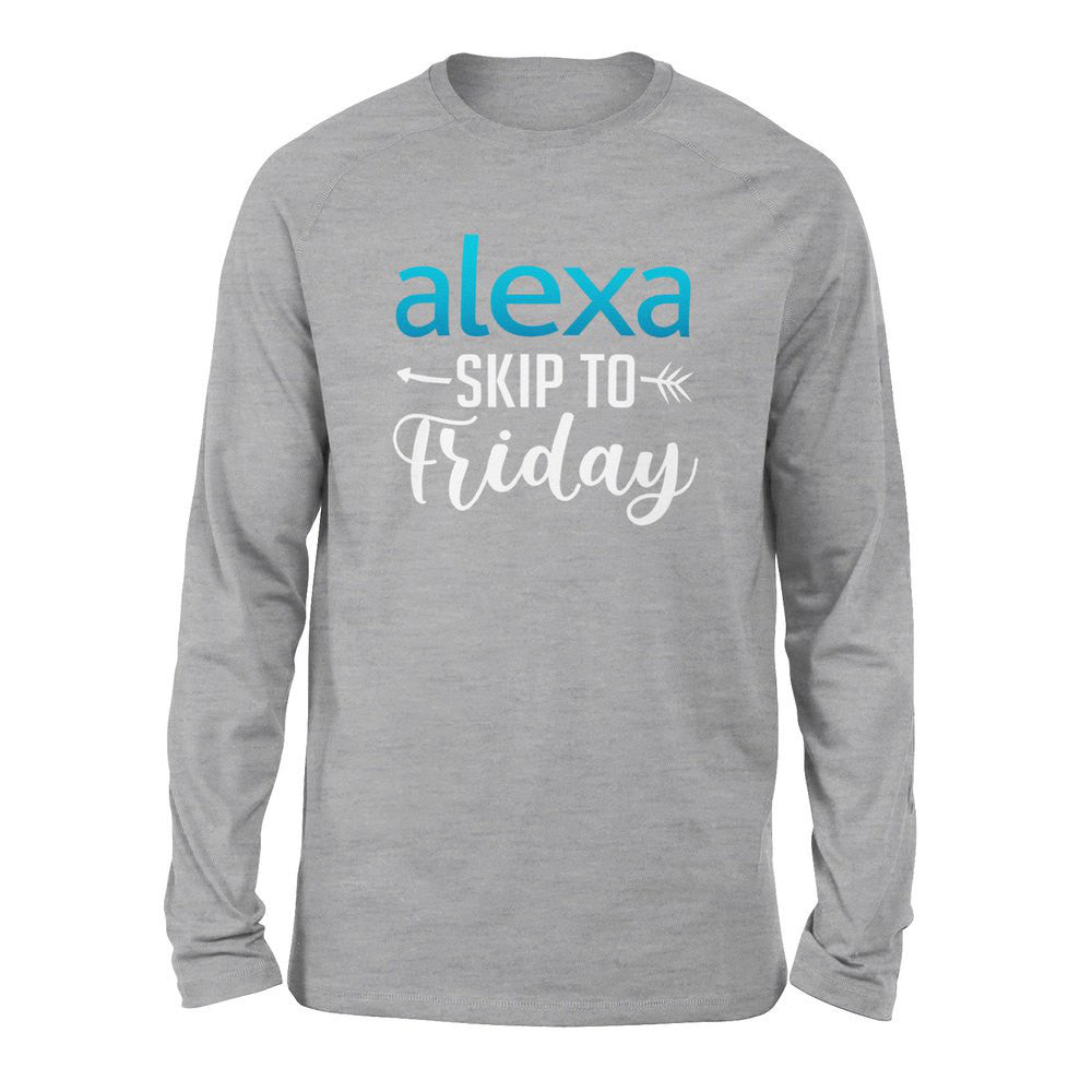 Alexa, Skip To Friday Men/Unisex Drop Shoulder Sweatshirt in Athletic Heather color