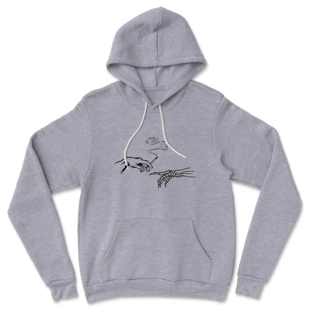 Creation Of Adam - Smoking Hoodie in Athletic Heather color