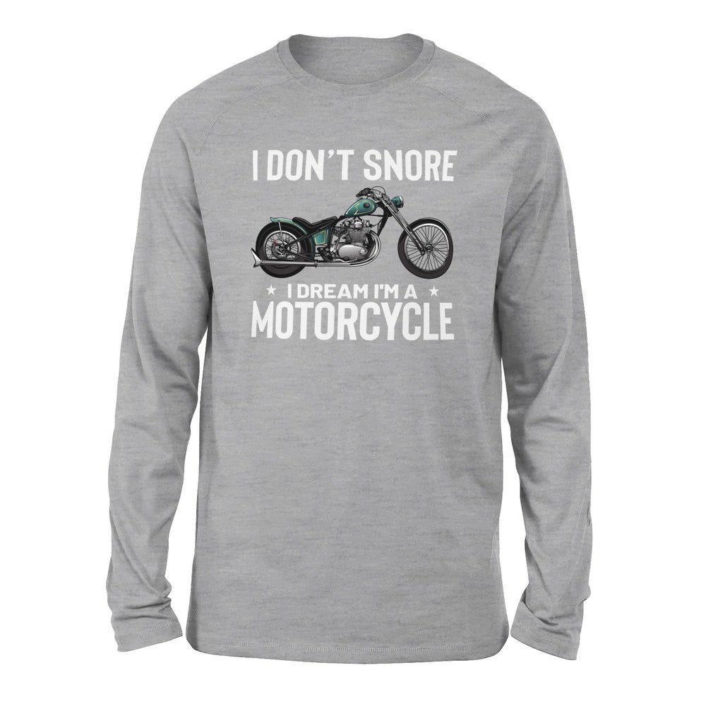 I Don't Snore, I Dream I'm A Motorcycle Men/Unisex Drop Shoulder Sweatshirt in Athletic Heather color