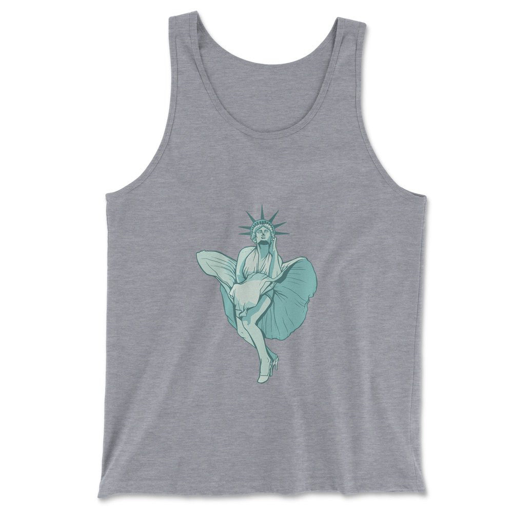 Statue Of Liberty Marilyn Monroe Men/Unisex Tank in Athletic Heather color