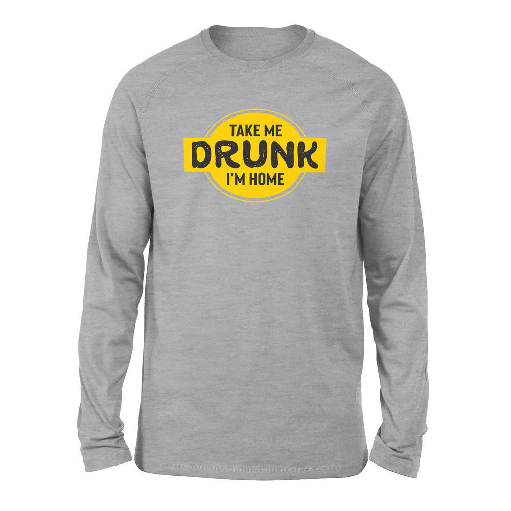 Take Me Drunk, I'm Home Men/Unisex Drop Shoulder Sweatshirt in Athletic Heather color