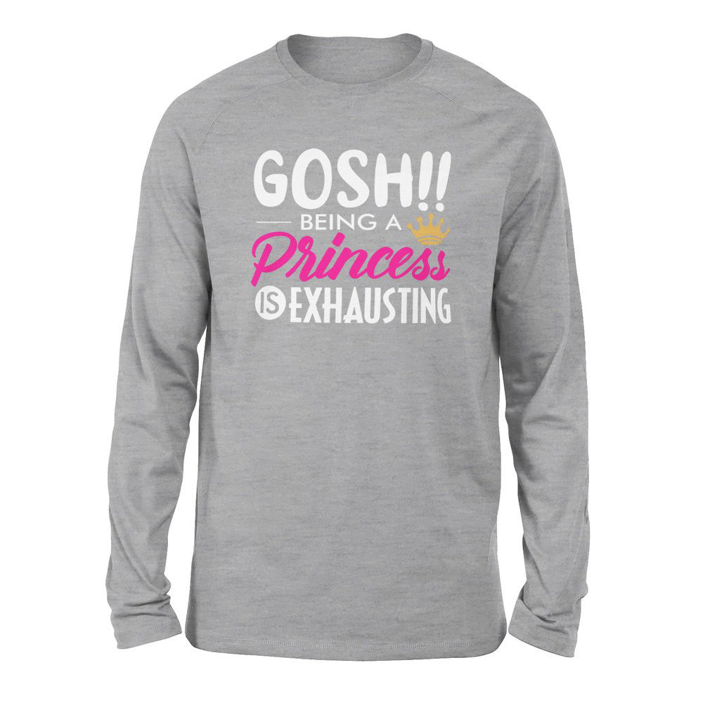 Gosh!! Being A Pricess Is Exhausting Men/Unisex Drop Shoulder Sweatshirt in Athletic Heather color