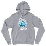 Never Trust An Atom, They Make Up Everything Hoodie in Athletic Heather color