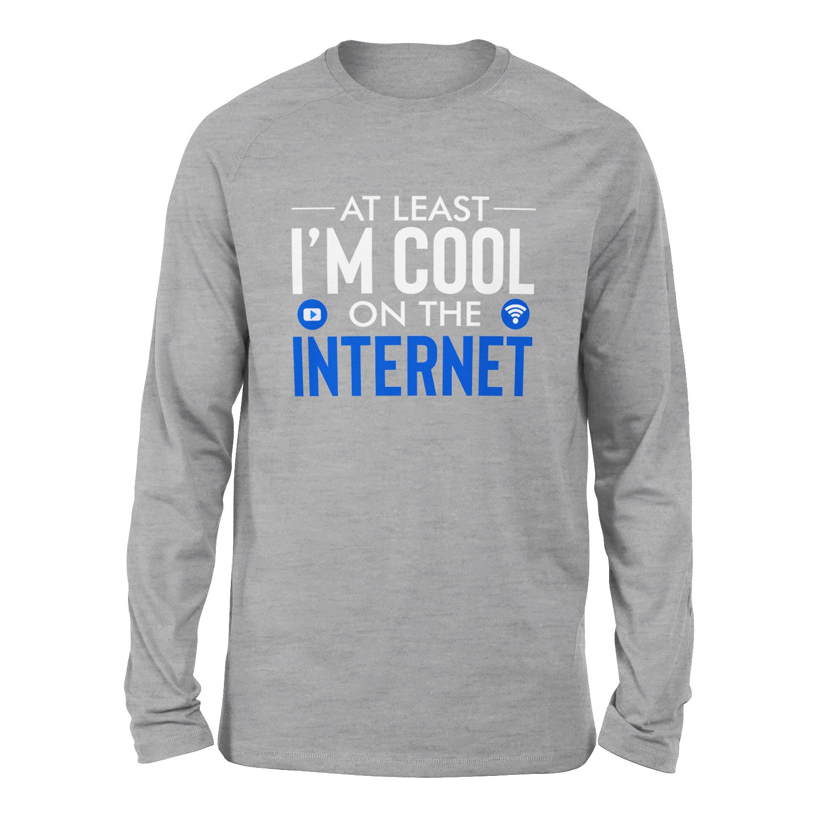 Atleast I'm Cool On The Internet Men/Unisex Drop Shoulder Sweatshirt in Athletic Heather color
