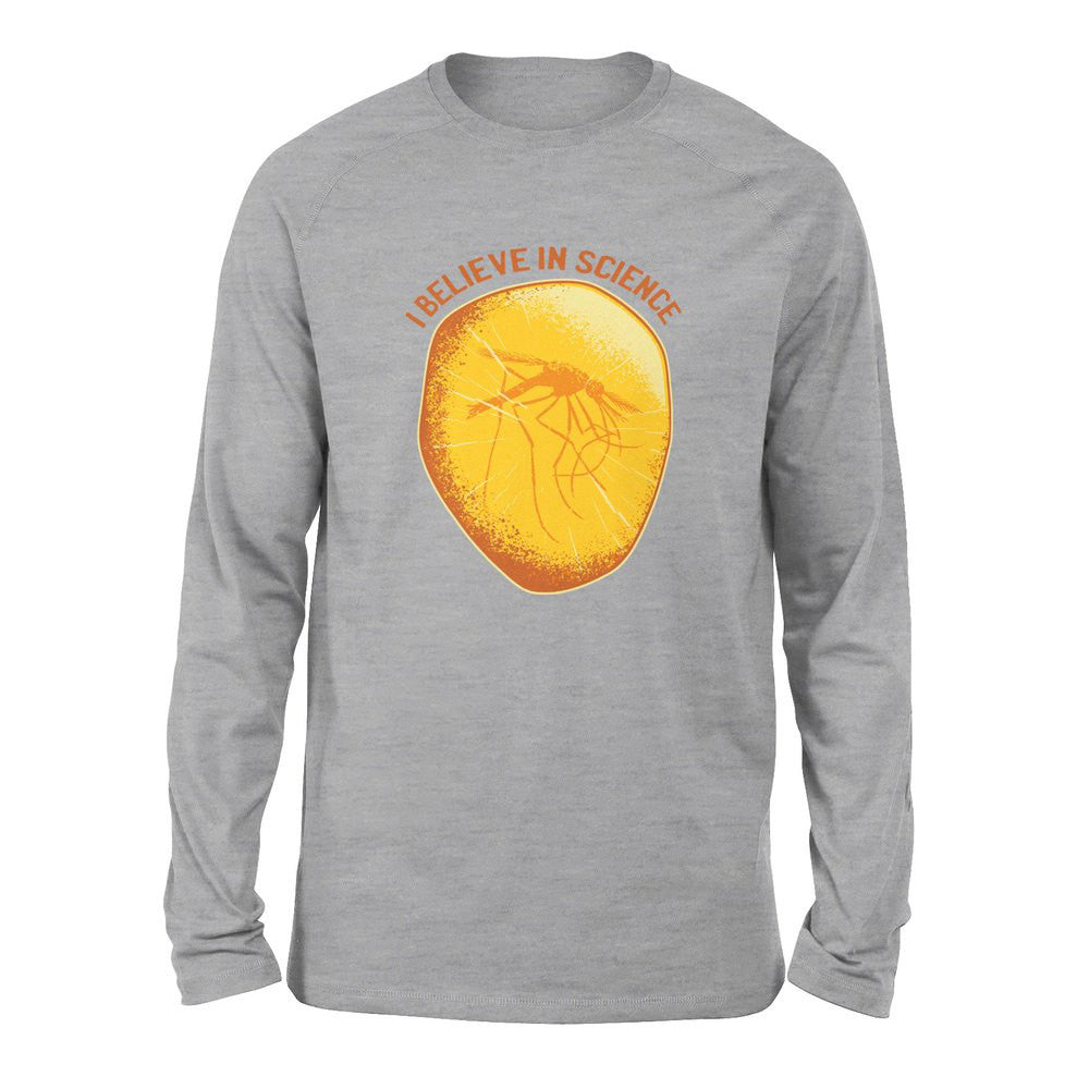 I Believe In Science Men/Unisex Drop Shoulder Sweatshirt in Athletic Heather color