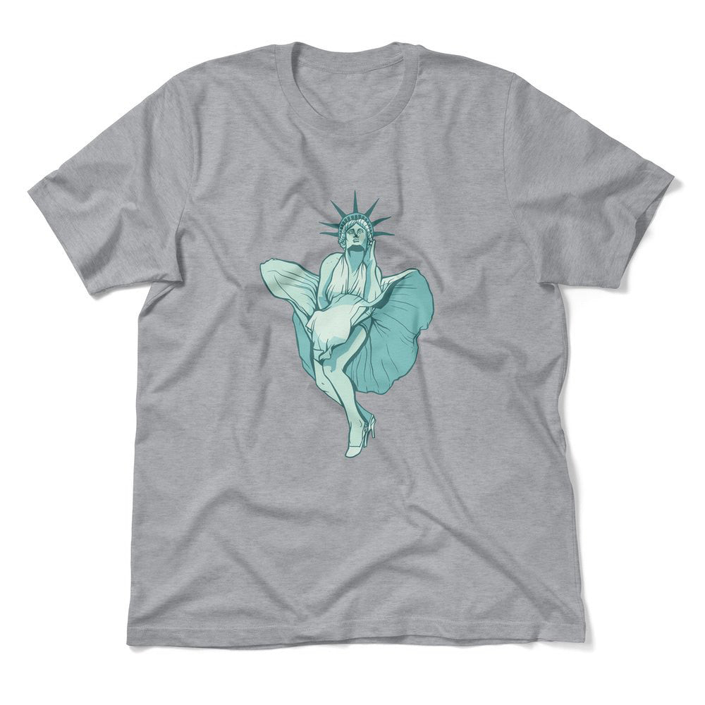 Statue Of Liberty Marilyn Monroe Men/Unisex T-Shirt in Athletic Heather color