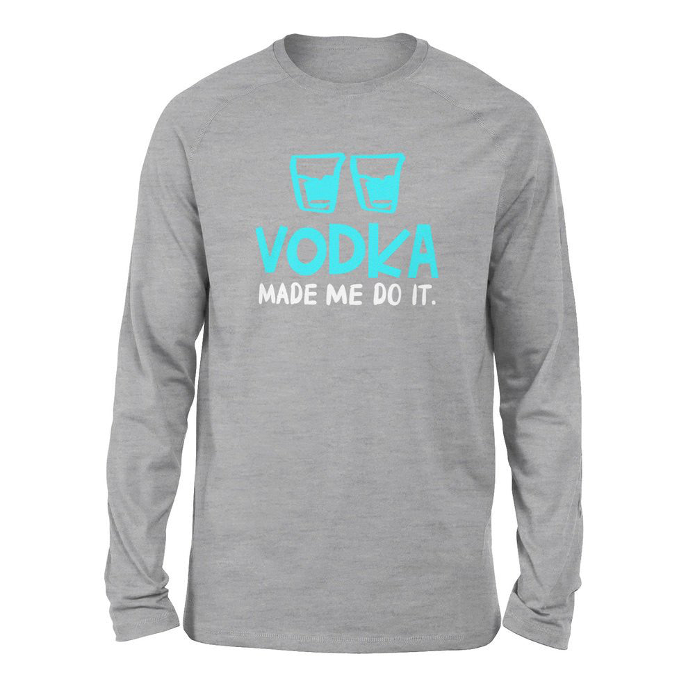 Vodka Made Me Do It Men/Unisex Drop Shoulder Sweatshirt in Athletic Heather color