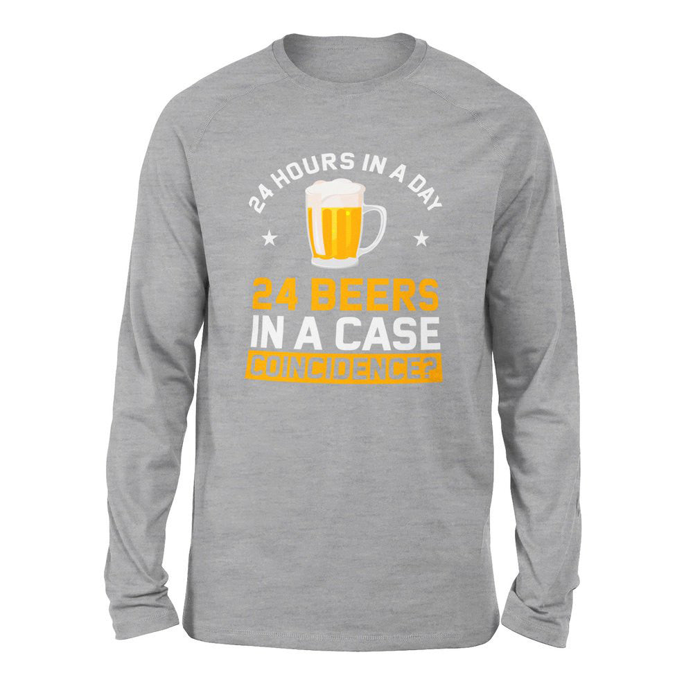 24 Hours In A Day, 24 Beers In A Case. Coincidence Men/Unisex Drop Shoulder Sweatshirt in Athletic Heather color