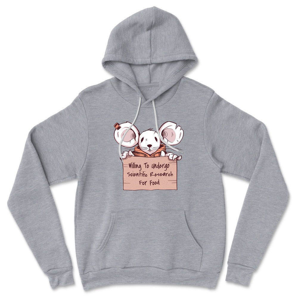 Willing To Undergo Scientific Research For Food Hoodie in Athletic Heather color