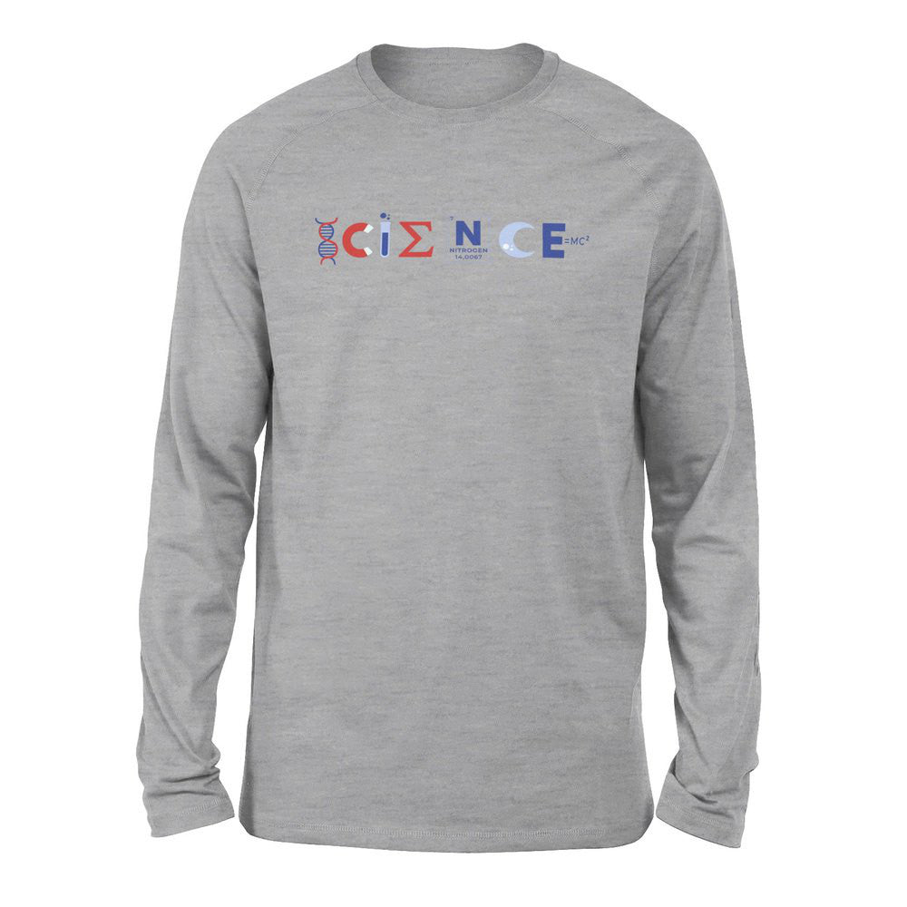 Science Lettering Men/Unisex Drop Shoulder Sweatshirt in Athletic Heather color