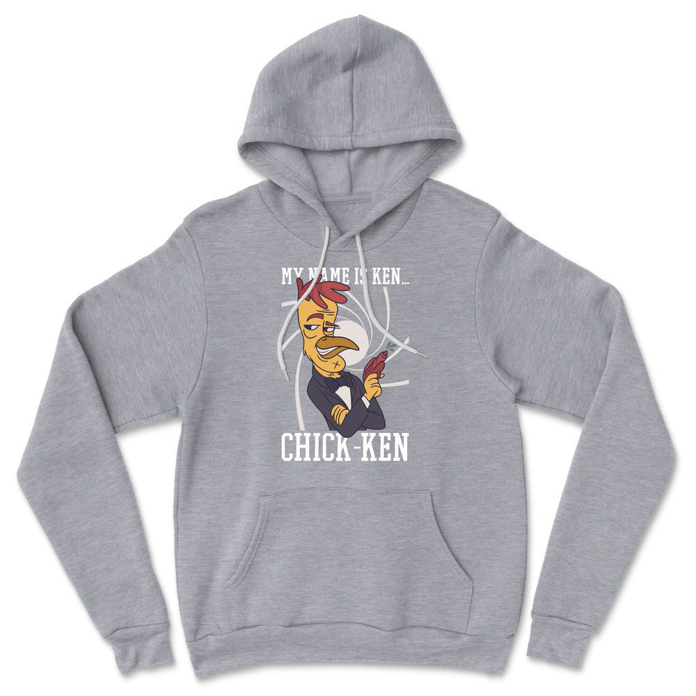 Chicken Spy Hoodie in Athletic Heather color