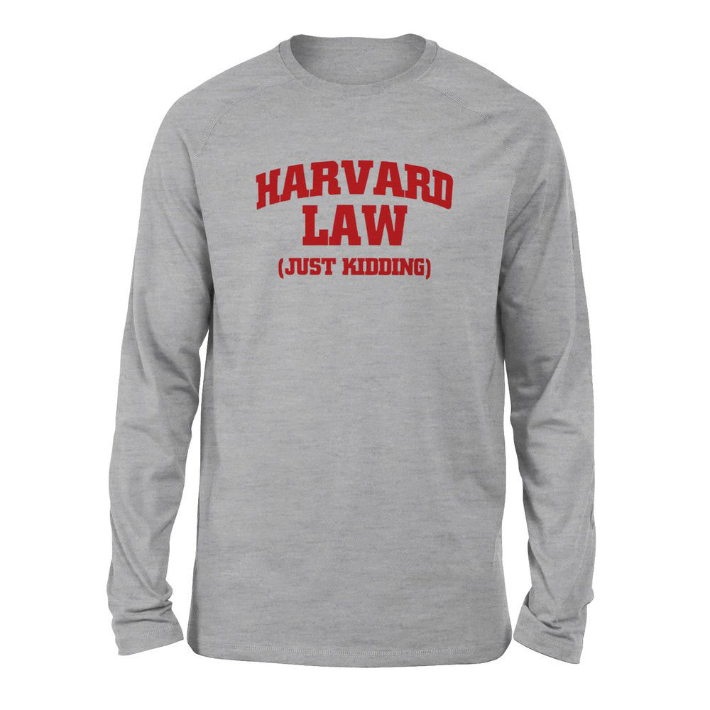 Harvard Law, Just Kidding Men/Unisex Drop Shoulder Sweatshirt in Athletic Heather color