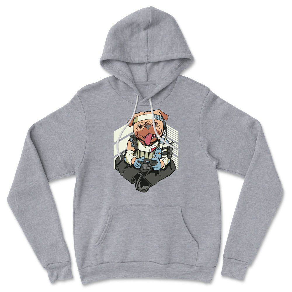 Lifeline Pug Apex Gamer Hoodie in Athletic Heather color