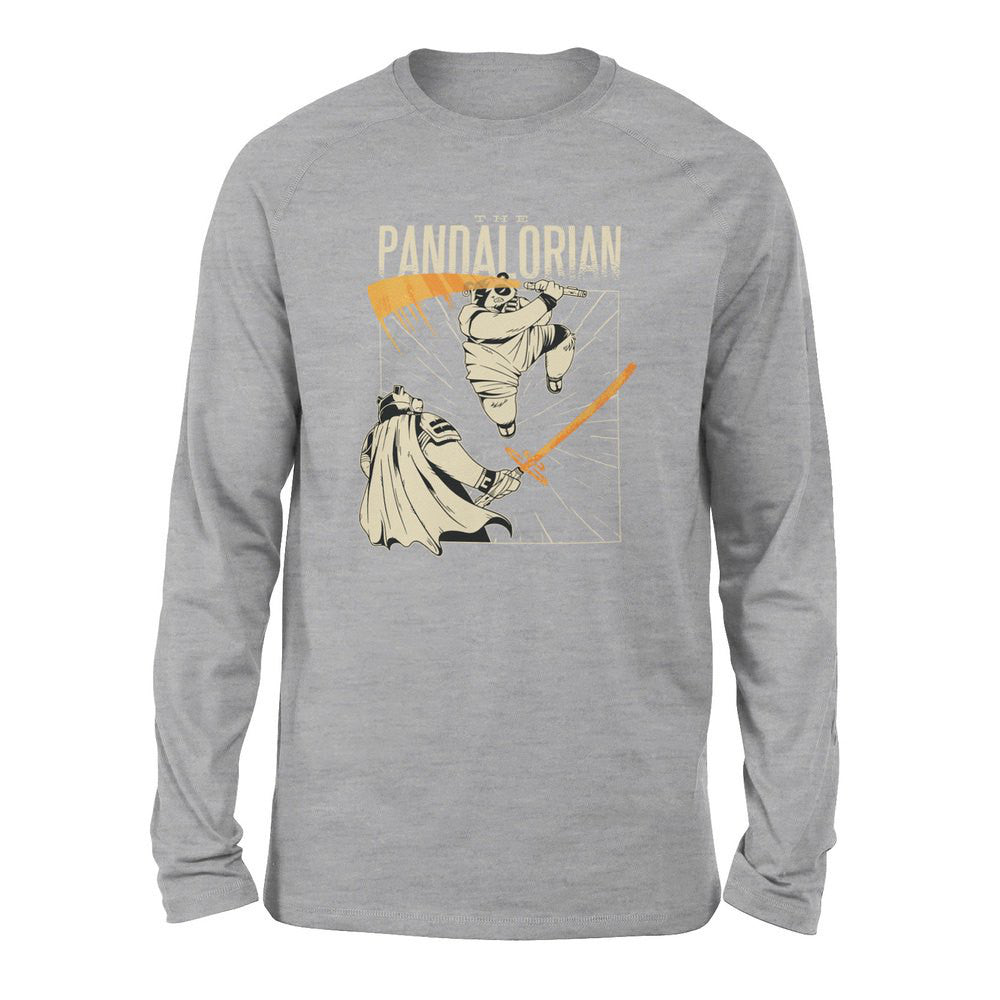 The Pandalorian Men/Unisex Drop Shoulder Sweatshirt in Athletic Heather color