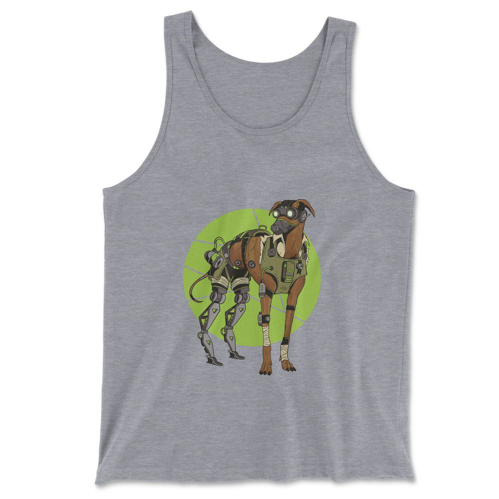 Cyber Greyhound Dog Men/Unisex Tank in Athletic Heather color