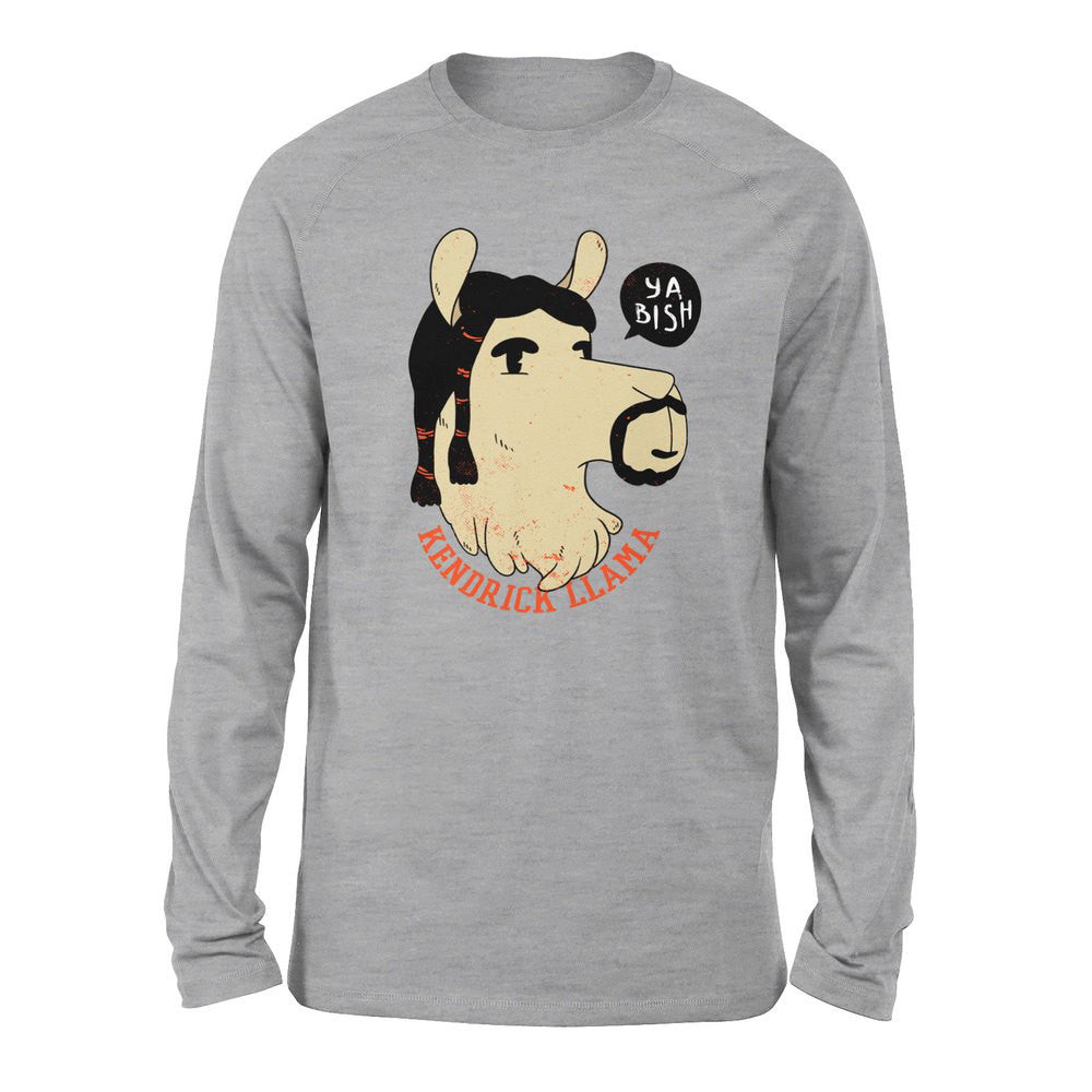 Kendrick Llama Men/Unisex Drop Shoulder Sweatshirt in Athletic Heather color