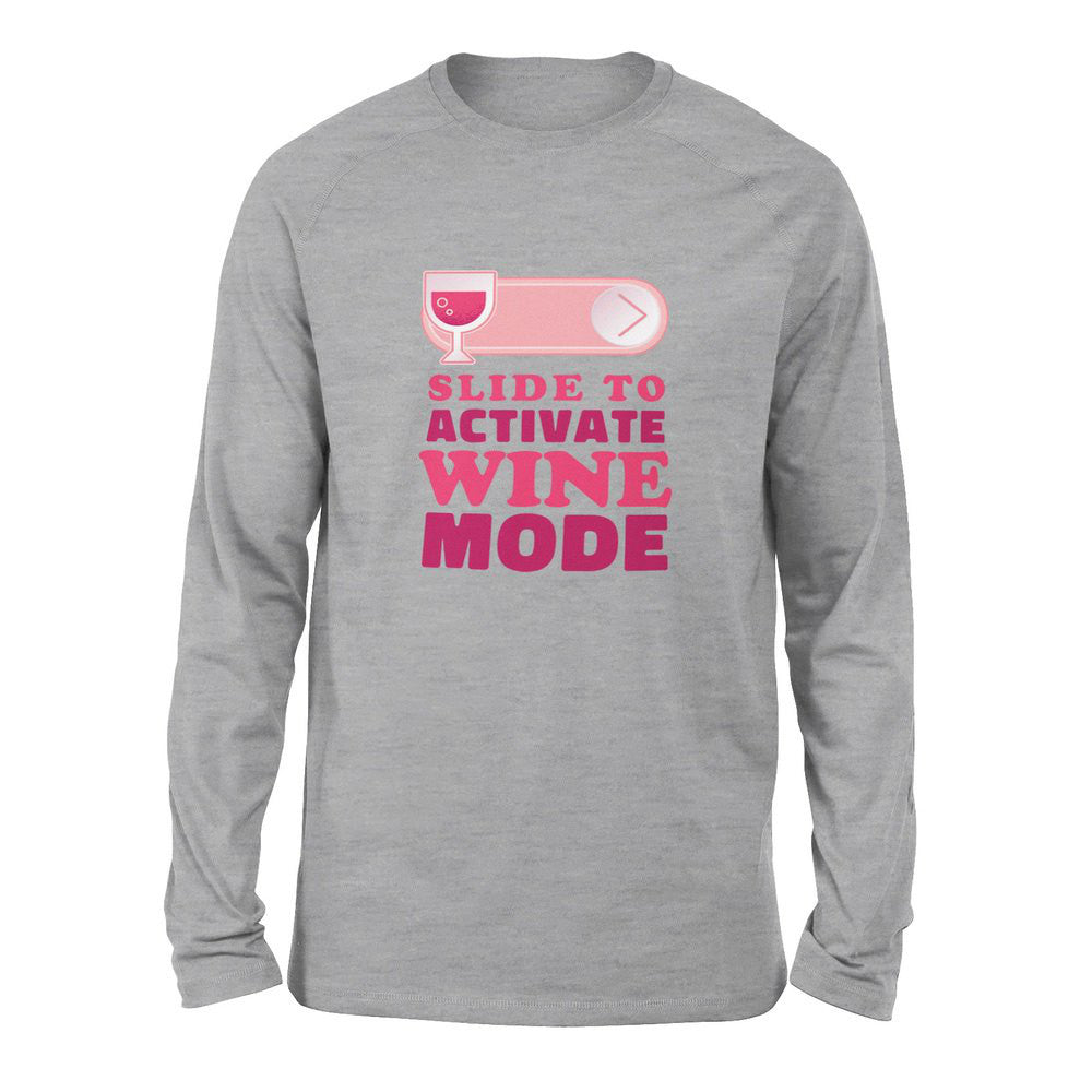 Swipe Right For Wine Mode Men/Unisex Drop Shoulder Sweatshirt in Athletic Heather color